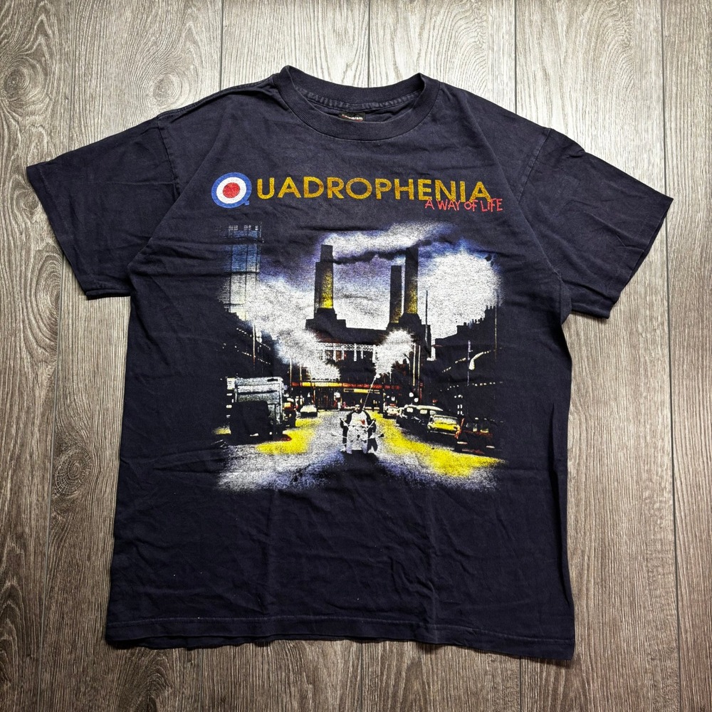 Vintage The Who Quadrophenia Large 1996 North American Tour T-Shirt Blue